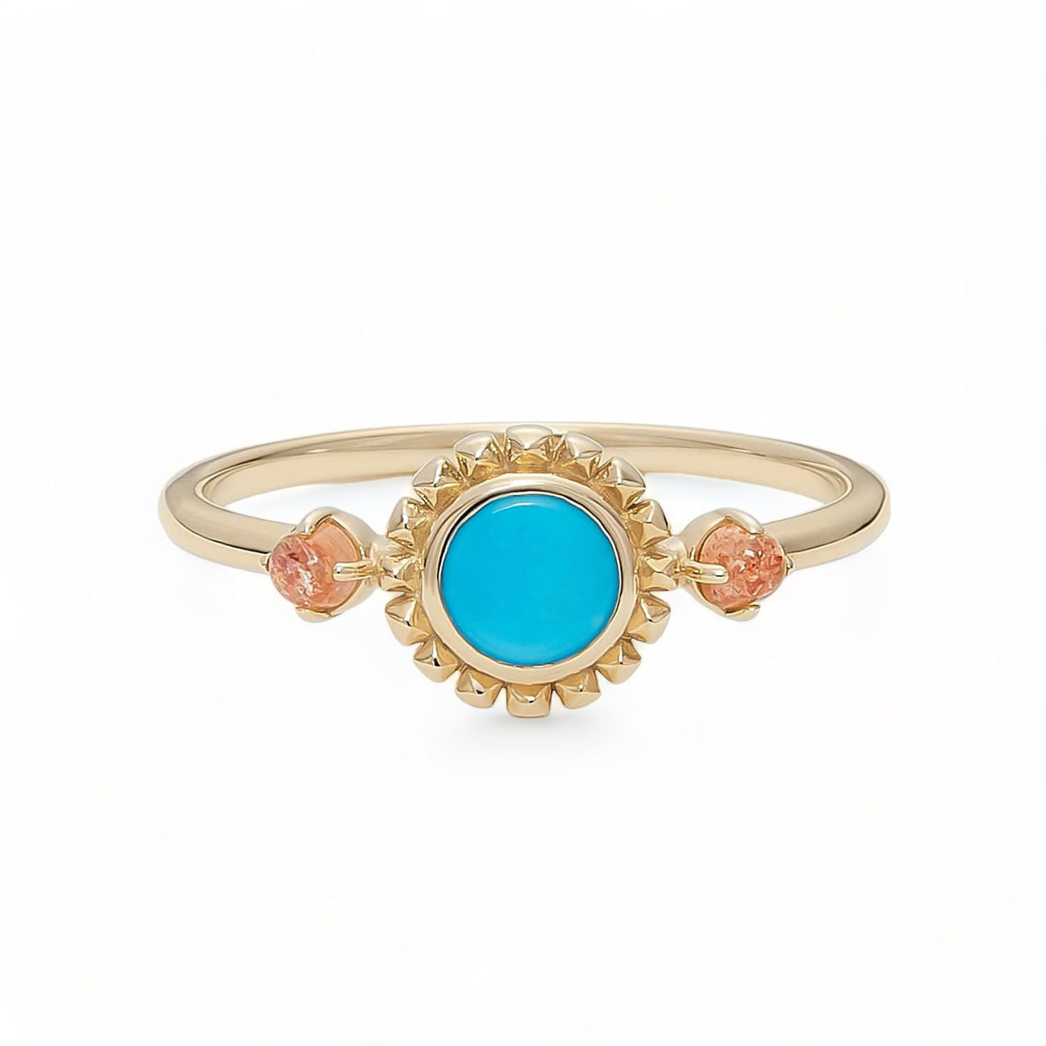 14k Gold Plated Turquoise Ring Free Shipping Worldwide