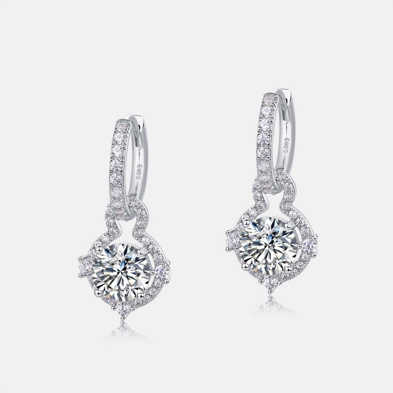 925 sterling silver moissanite earrings