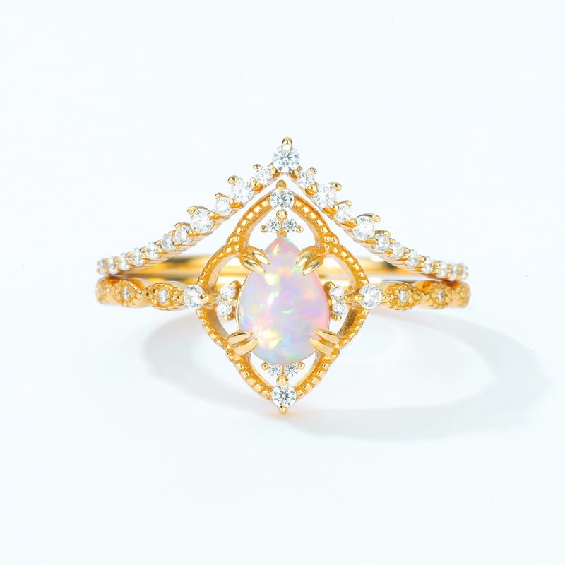 Adjustable Opal Stackable Ring