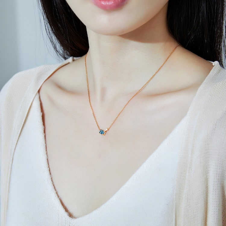 Blue Topaz Necklace for Women