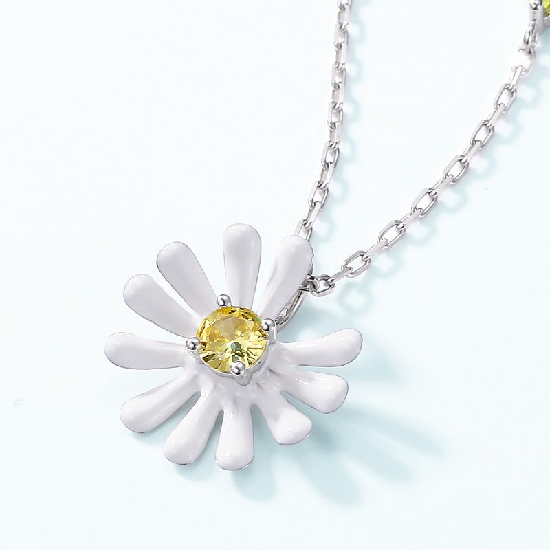 Chrysanthemum sterling silver necklace