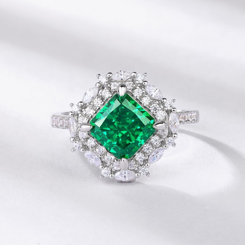 Cubic Zirconia Halo Ring for Women