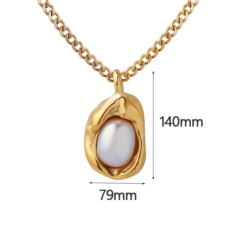 Gold Plated Freshwater Pearl Necklace size