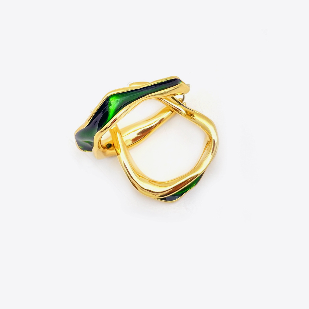 Green gold plated hoop earrings