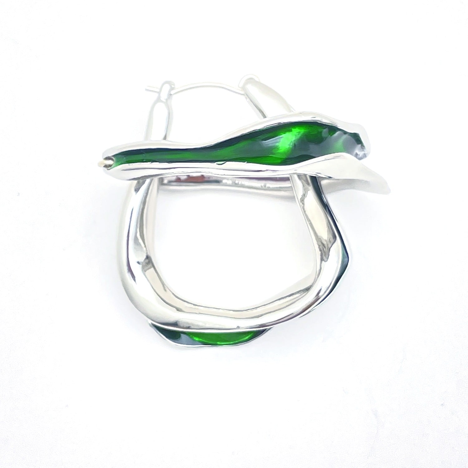 Irregular hoop silver earrings for women min