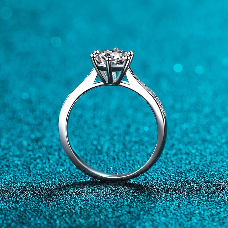 Ladies Simple D Color Moissanite Ring