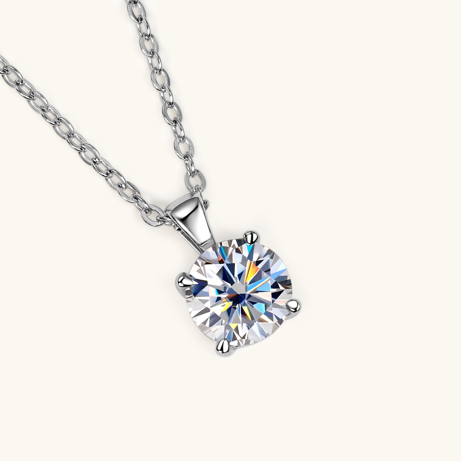 Moissanite Silver Necklace