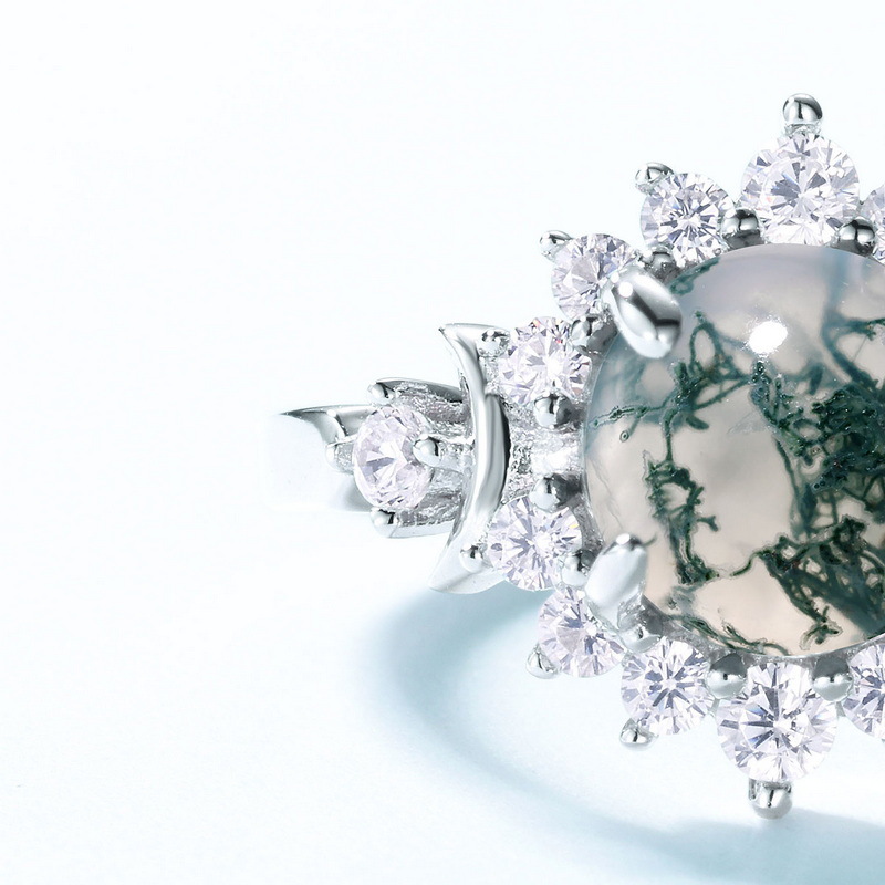 Moss Agate Cocktail Ring