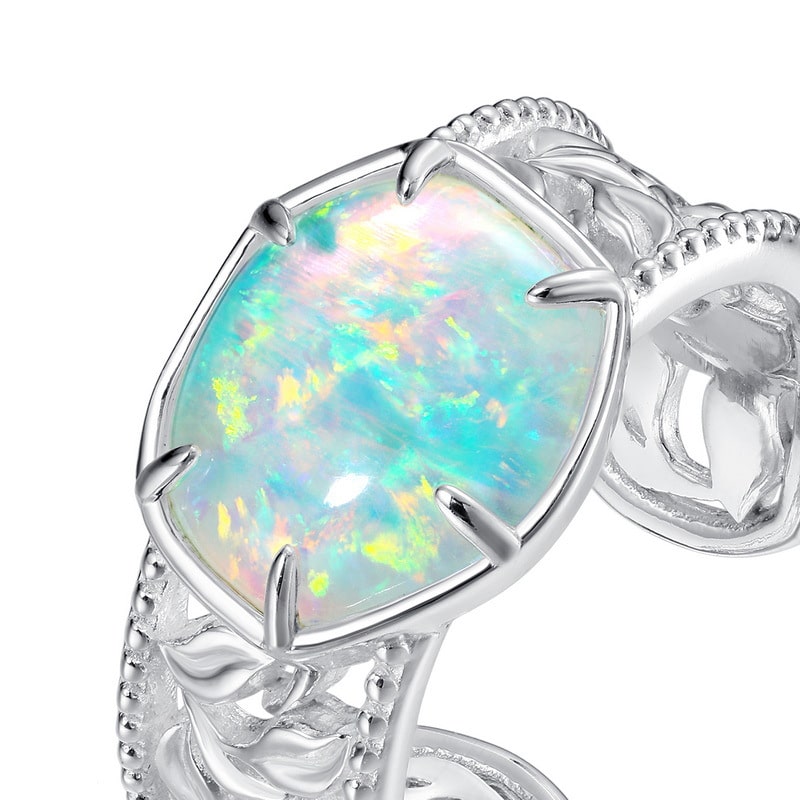 Synthetic Opal Silver Ring