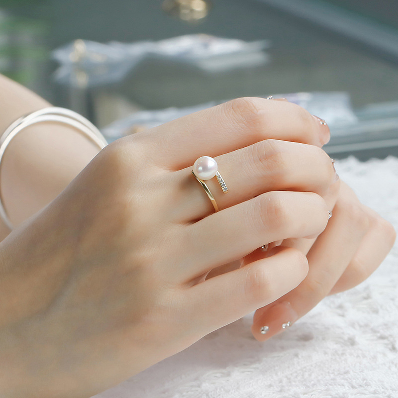 Women's 14k Gold Plated Pearl Ring