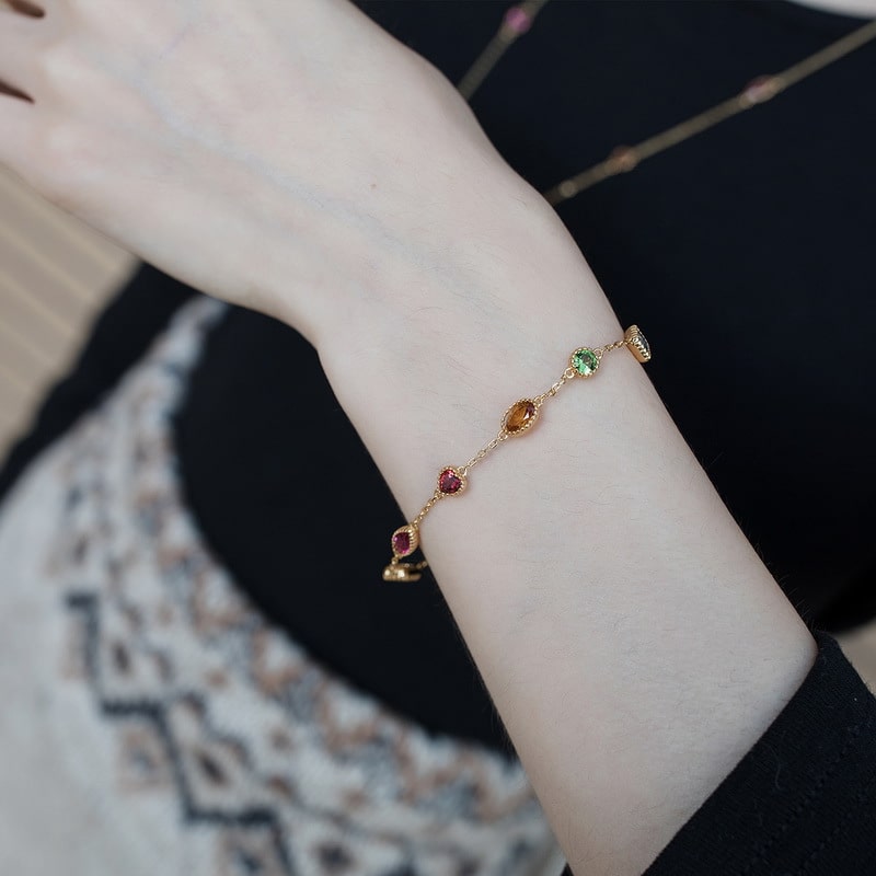 Womens Multi Colored Cubic Zirconia Bracelet