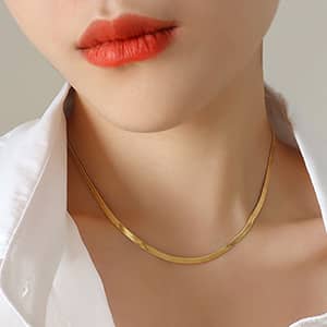18k gold plated necklace(37+8cm)