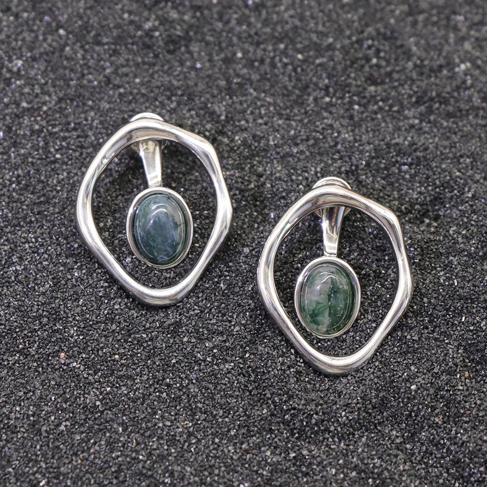 cheap vintage agate stone earrings min