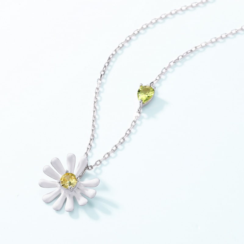 flower sterling silver necklace