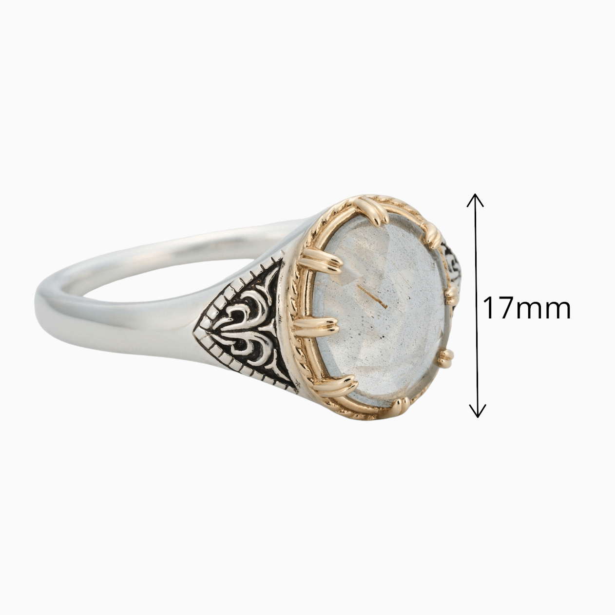 gold plated labradorite ring sizes