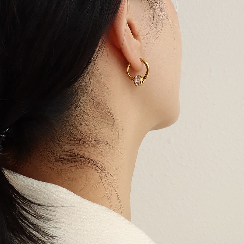 gold plated simple earrings