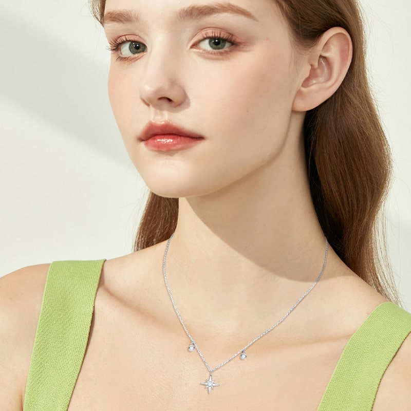 hexagram moissanite necklace for women