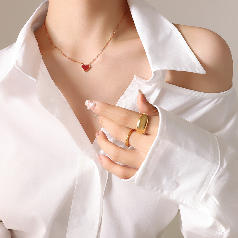 rose gold plated heart necklace