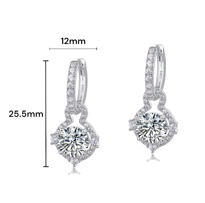 s925 sterling silver moissanite earrings