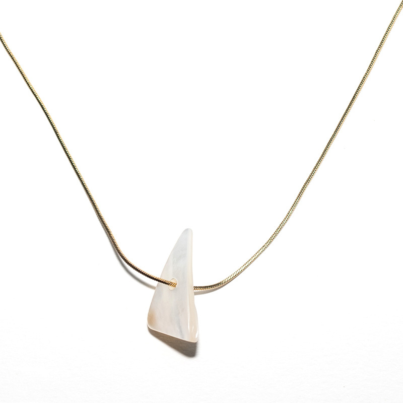 triangle white mother of pearl necklace for women min