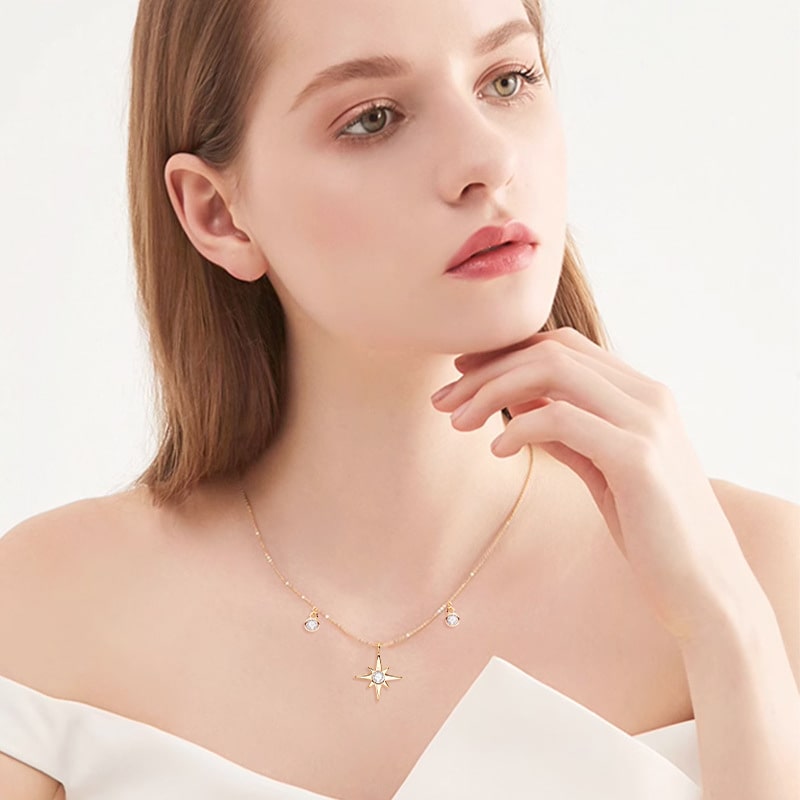 womens hexagram moissanite necklace