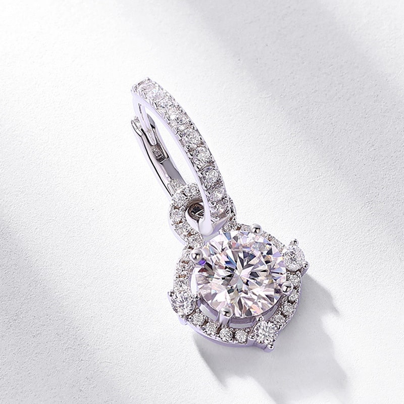 womens sterling silver moissanite earrings