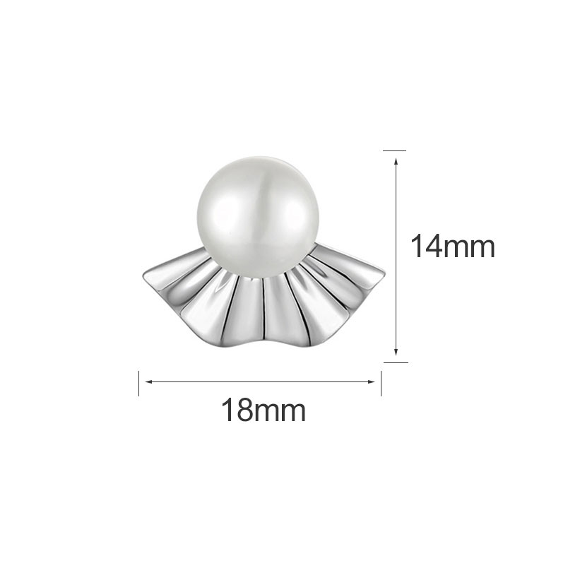 18mm   14mm Sterling Silver Domed Pearl Stud Earrings