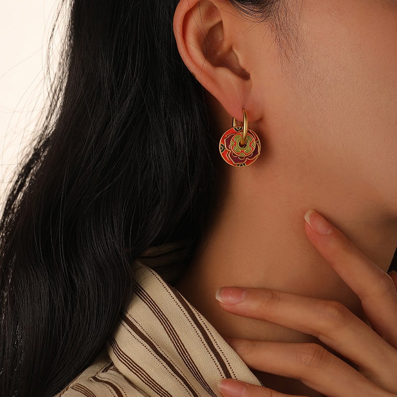 Brass vintage earrings for women