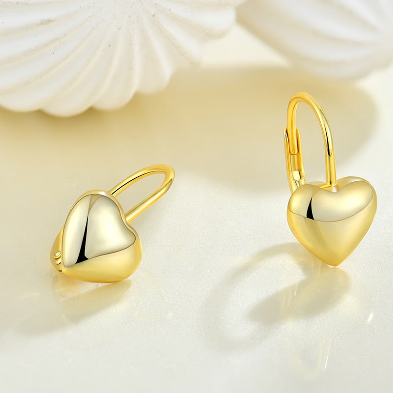Gold Plated Heart Shaped Earrings