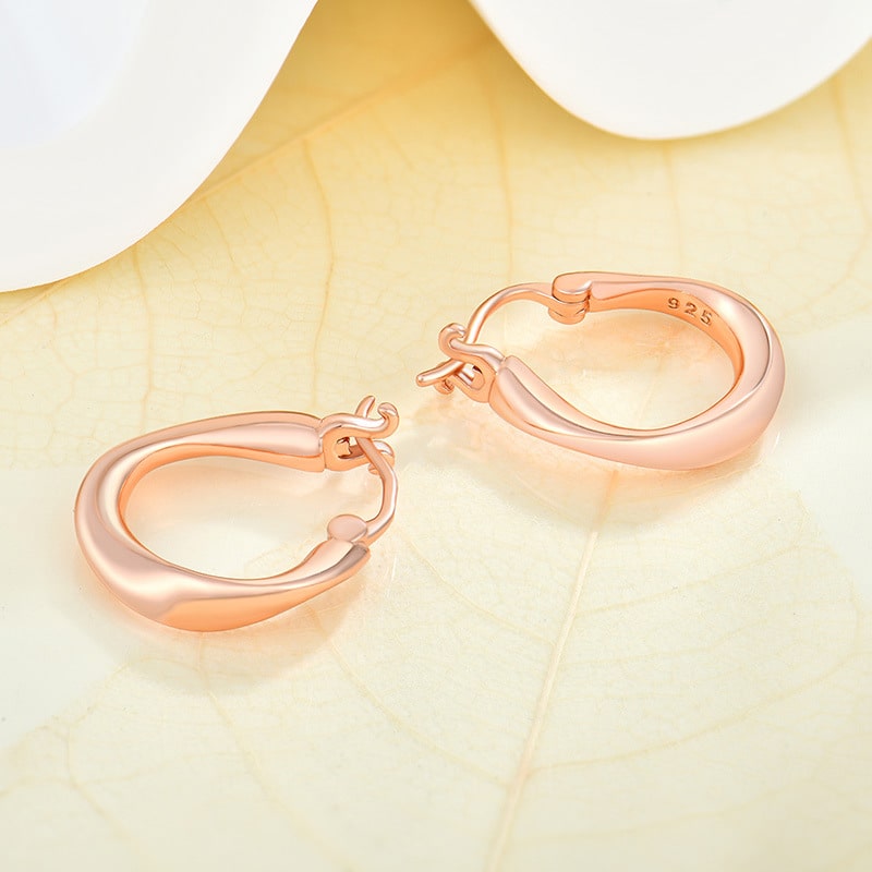 Gold Plated Irregular Hoop Earrings