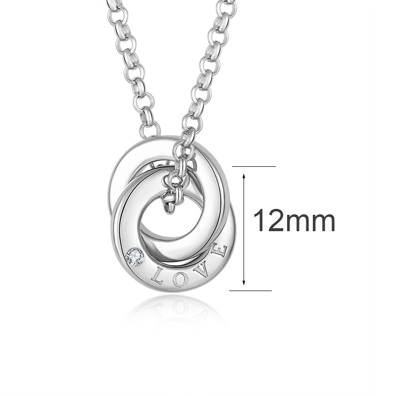 Love Interlocking Double Hoop Necklace Size