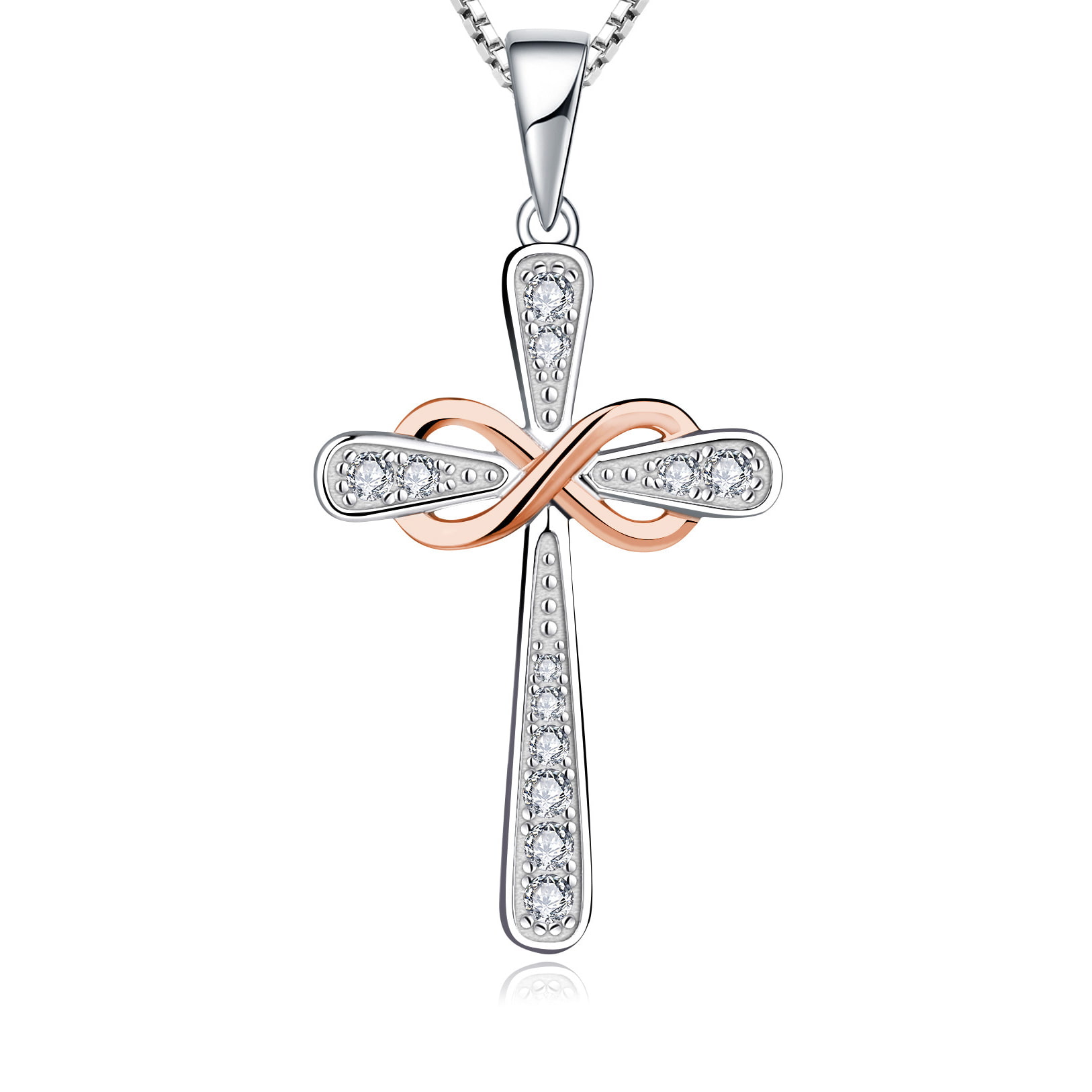 Rose Gold Plated Cubic Zirconia Necklace