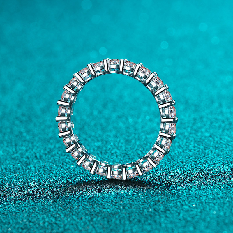 Silver High Moissanite Eternity Ring