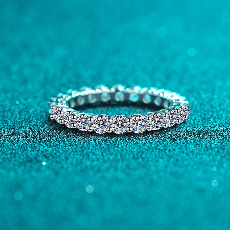 Sterling Silver High Quality Moissanite Eternity Ring