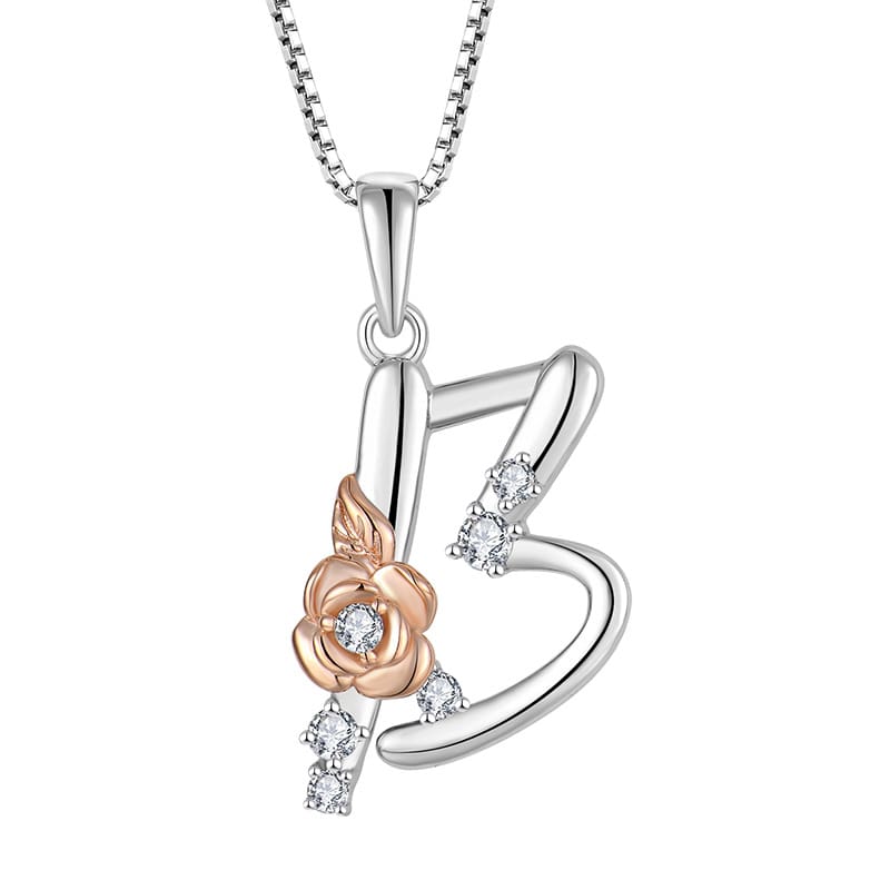 Sterling Silver Initial B Necklace