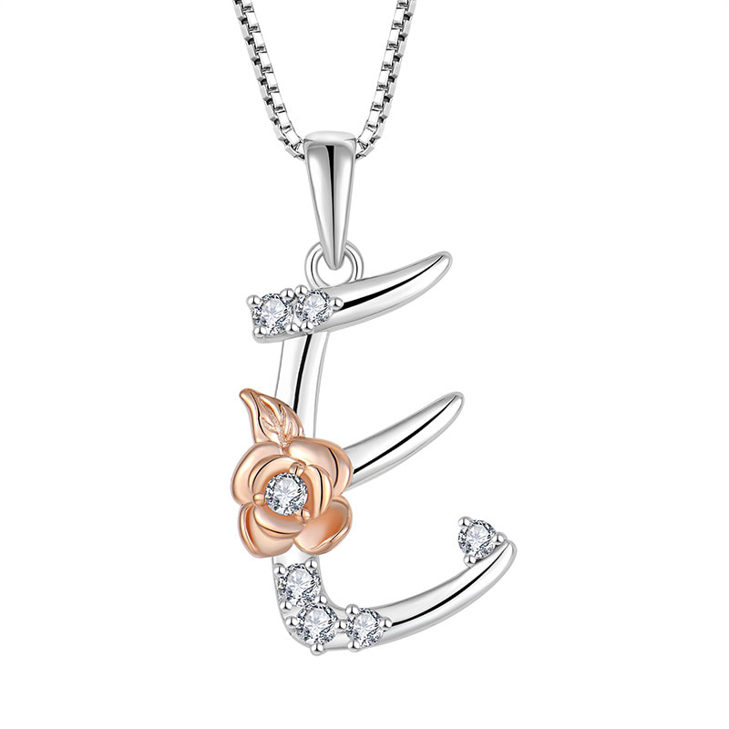 Sterling Silver Initial E Necklace