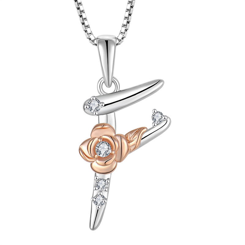 Sterling Silver Initial F Necklace
