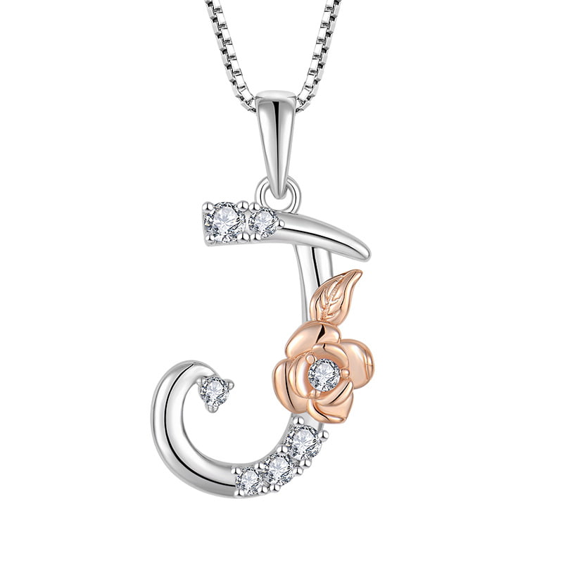 Sterling Silver Initial J Necklace