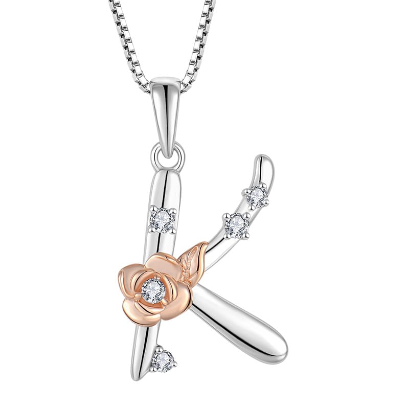 Sterling Silver Initial K Necklace