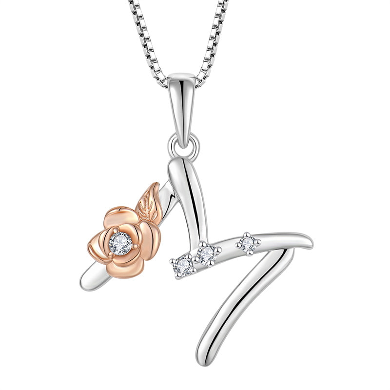 Sterling Silver Initial M Necklace
