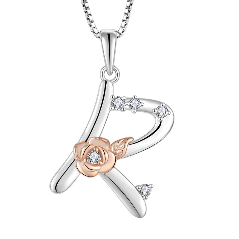 Sterling Silver Initial R Necklace