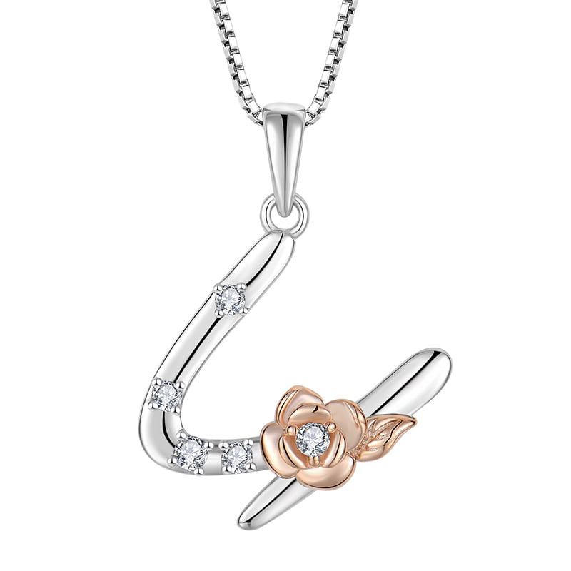 Sterling Silver Initial U Necklace