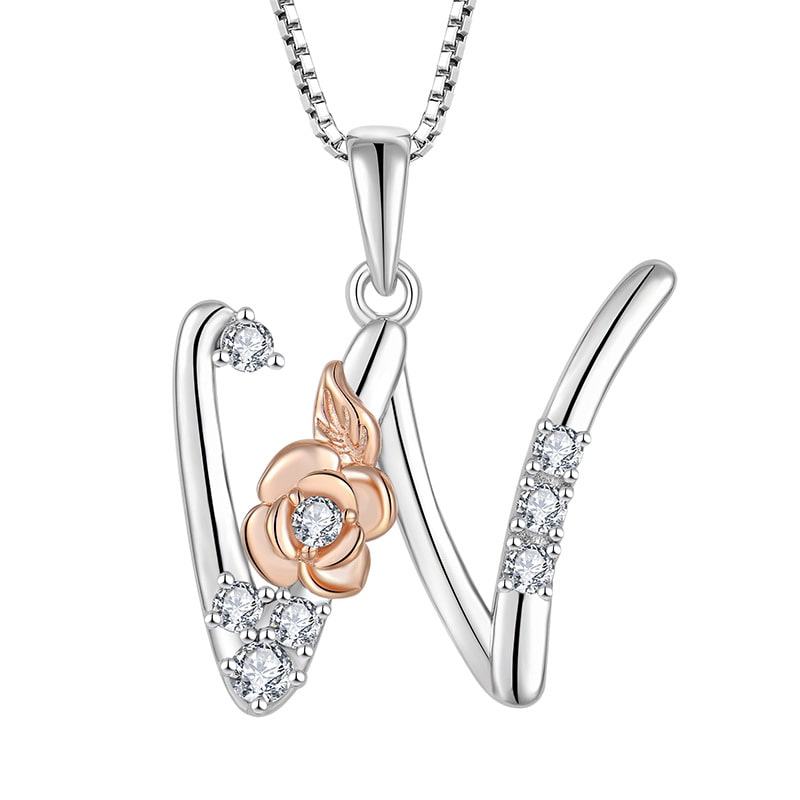 Sterling Silver Initial W Necklace