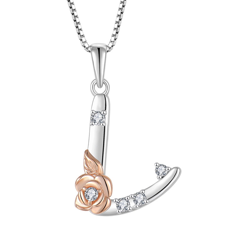 Sterling Silver Letter L Necklace