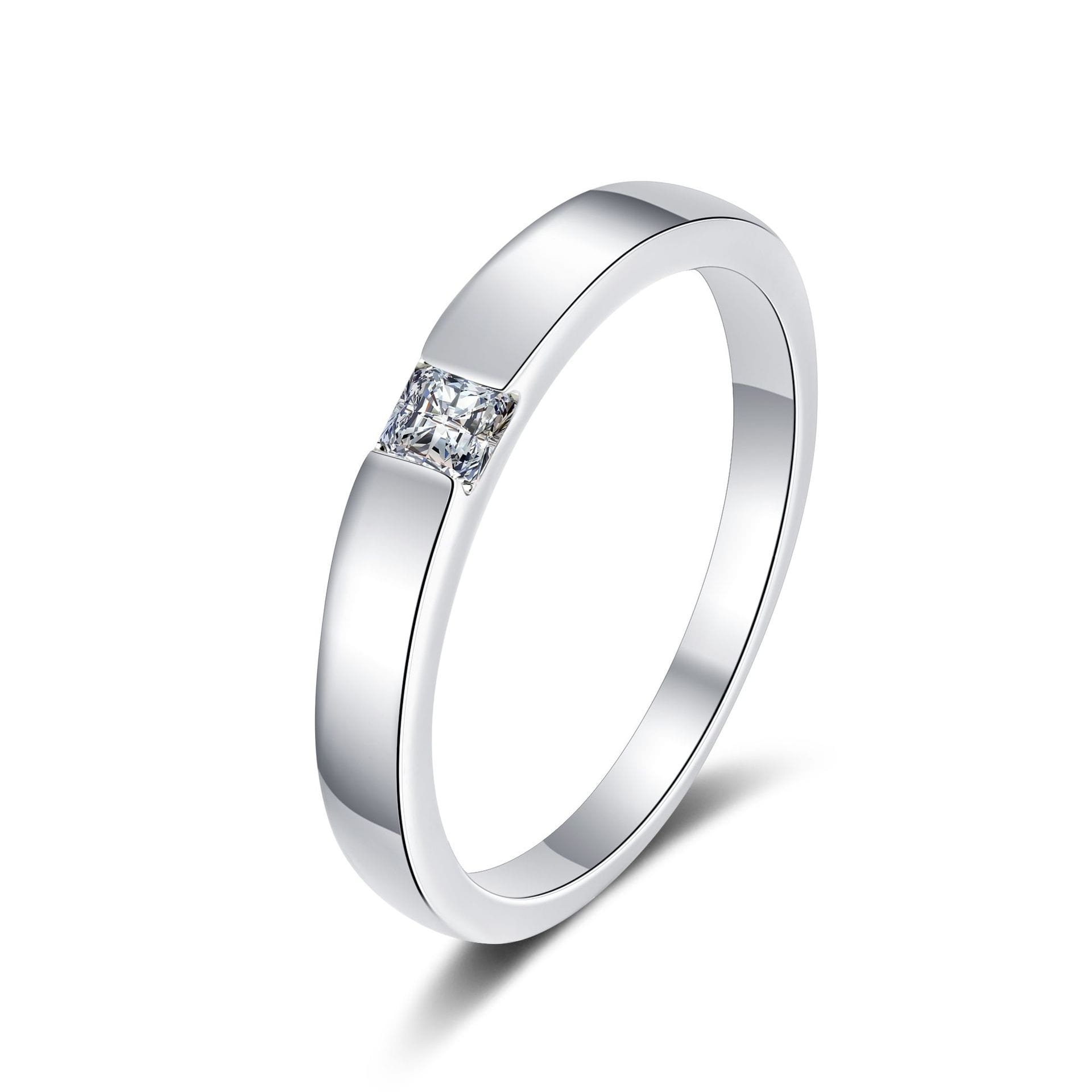 Sterling Silver Moissanite Band Ring
