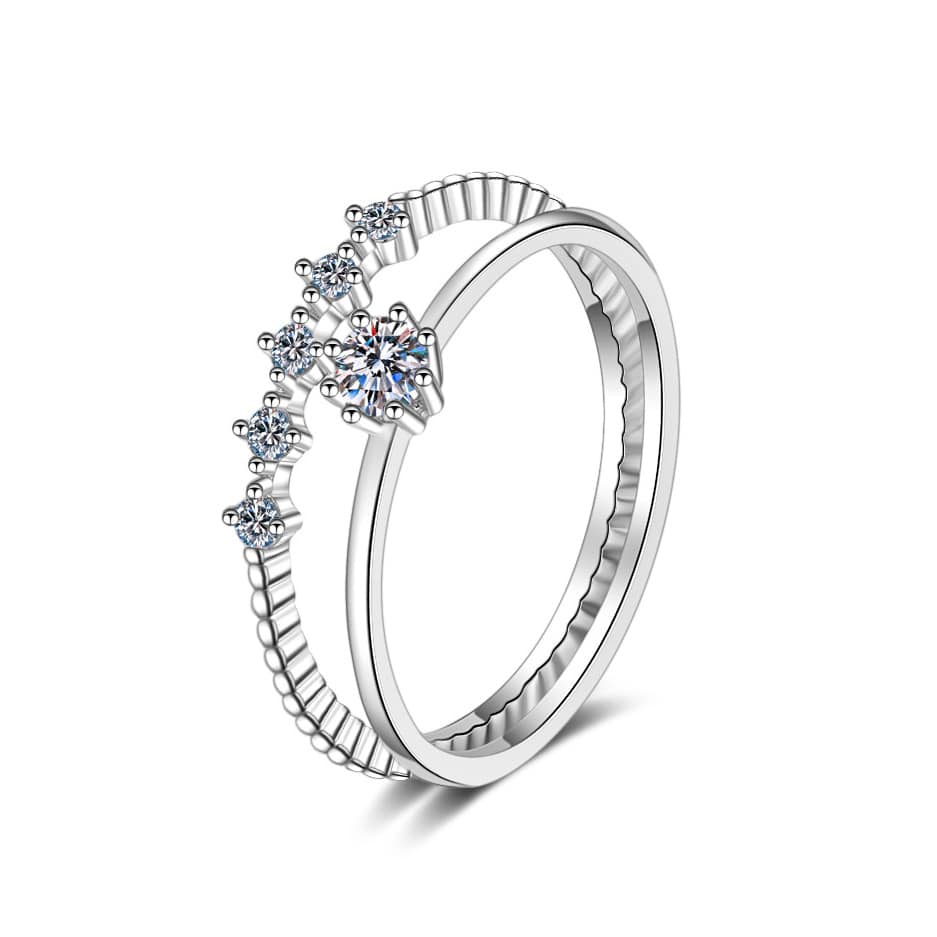 Sterling Silver Moissanite Stackable Rings Free Shipping