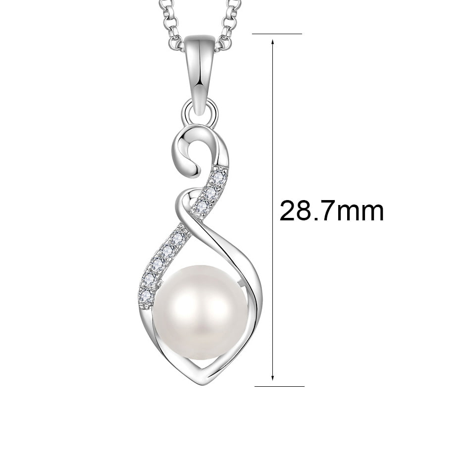 Sterling Silver Pearl Infinity Necklace Size