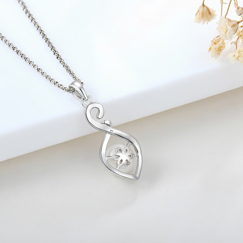 Sterling Silver Pearl Infinity Pendant