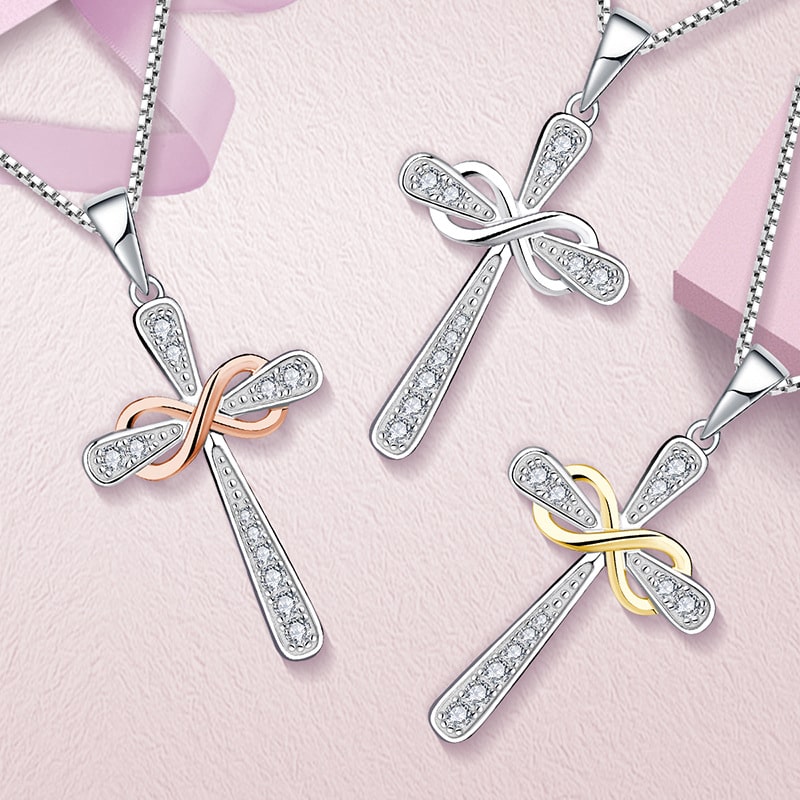 Sterling Silver and Gold Plated Cubic Zirconia Necklace