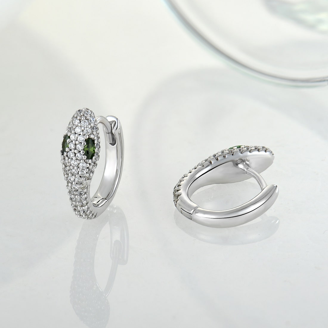 Sterling silver Cubic Zirconia Hoop Earrings